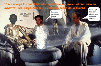 3. Los dos androides llevaron a Santi con Ben Jorge, desvelando un secreto